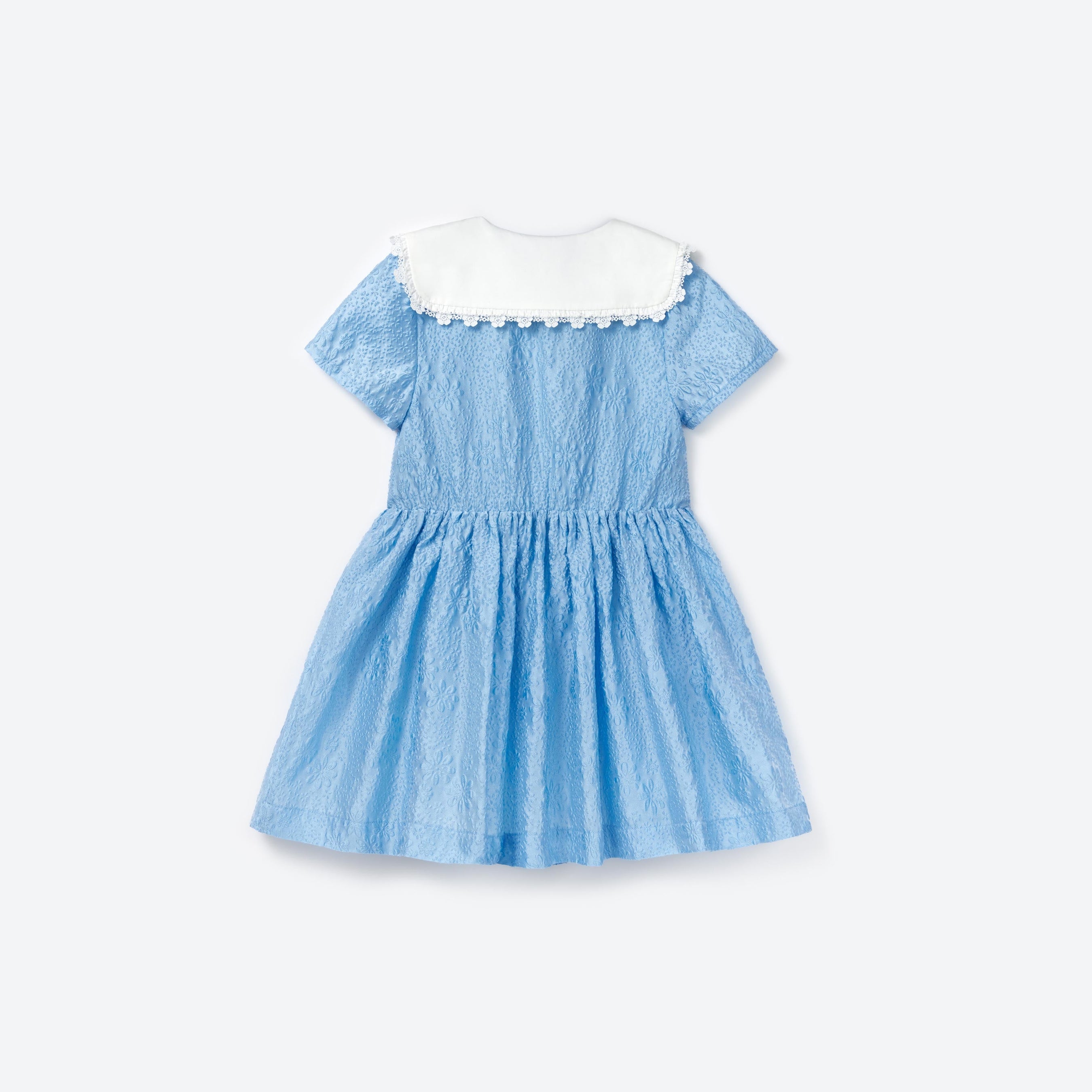 Blue Textured Cotton Dress