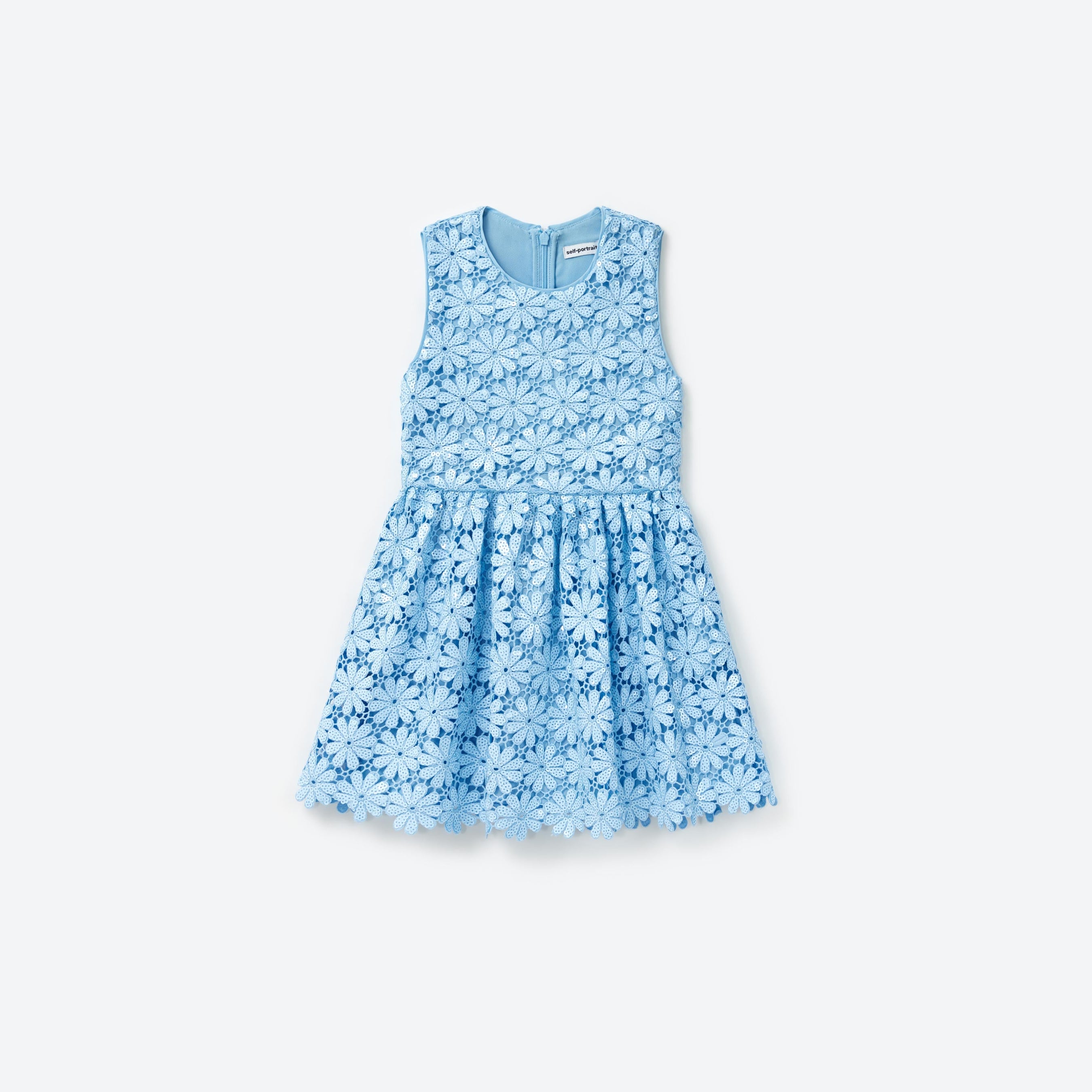 Blue Sequin Guipure Dress