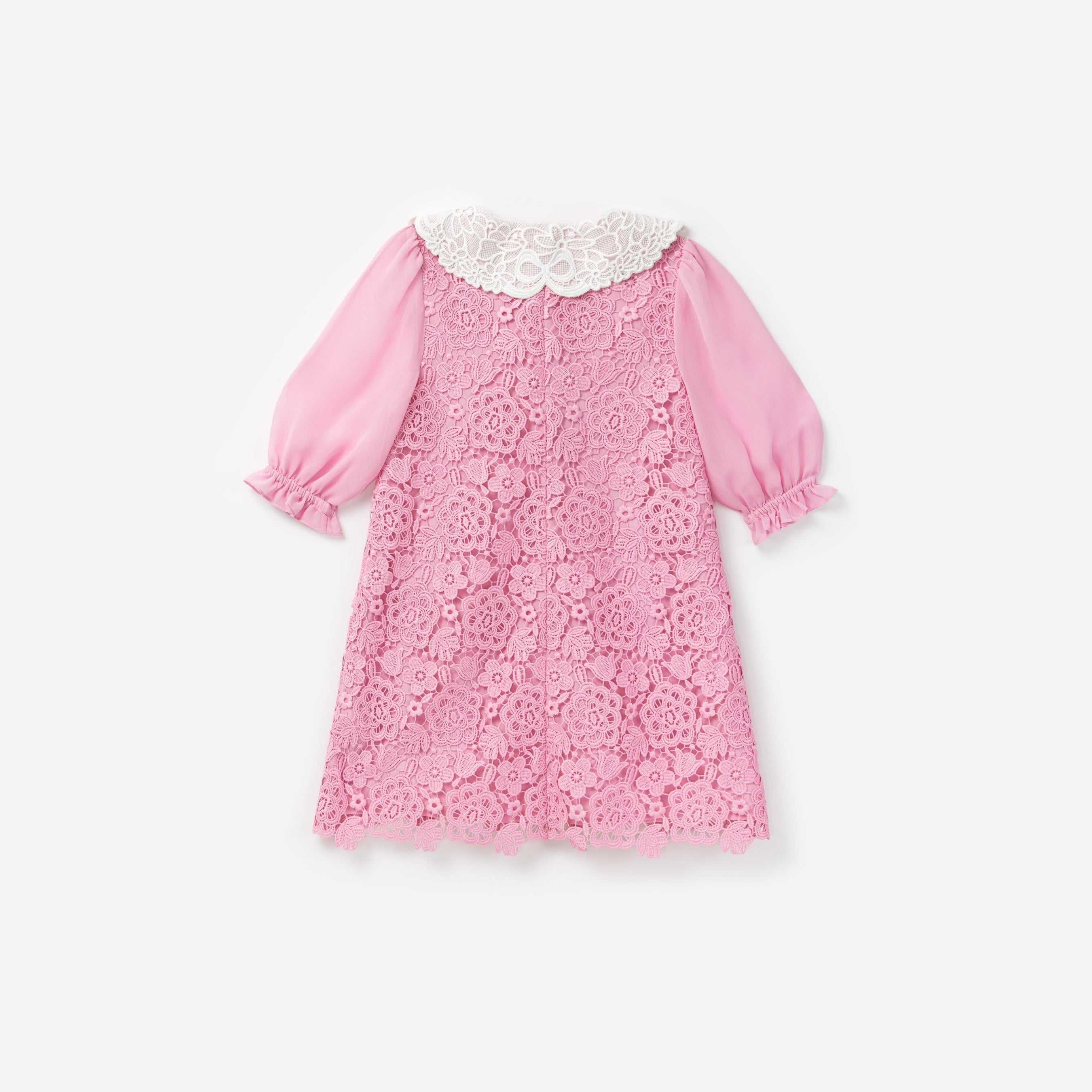 Pink Lace Collar Dress