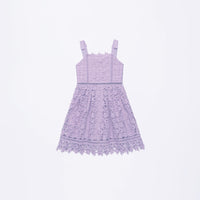 Sleeveless Purple Lace Dress
