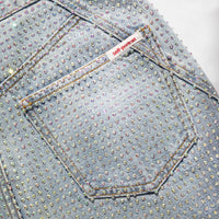 Blue Rhinestone Denim Jeans