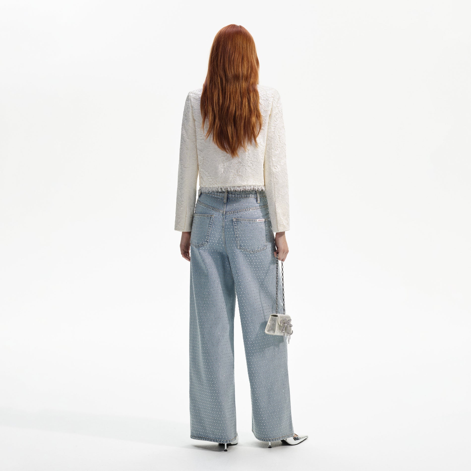 White Cord Lace Trousers – self-portrait-US