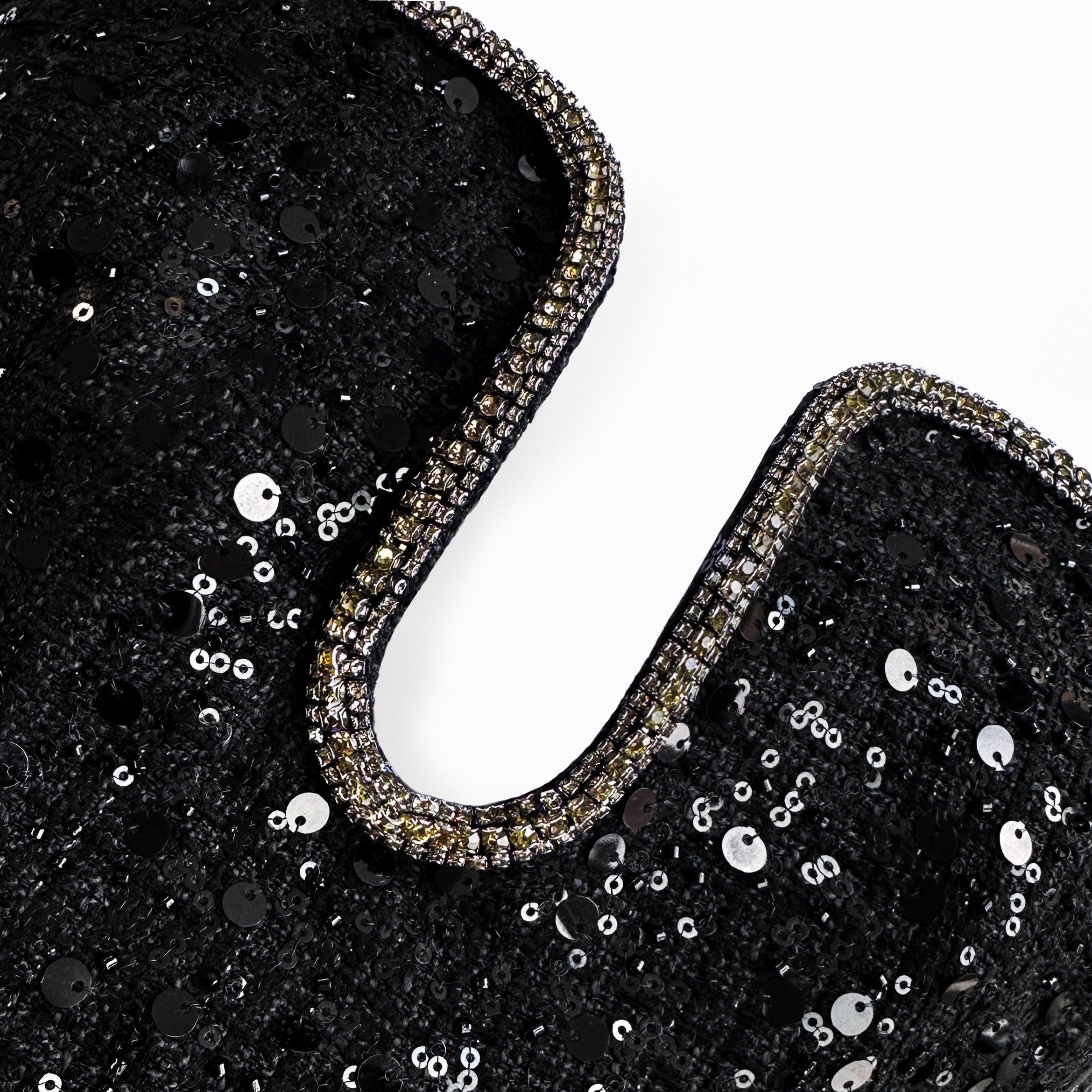 Black Sequin Boucle Midi Dress