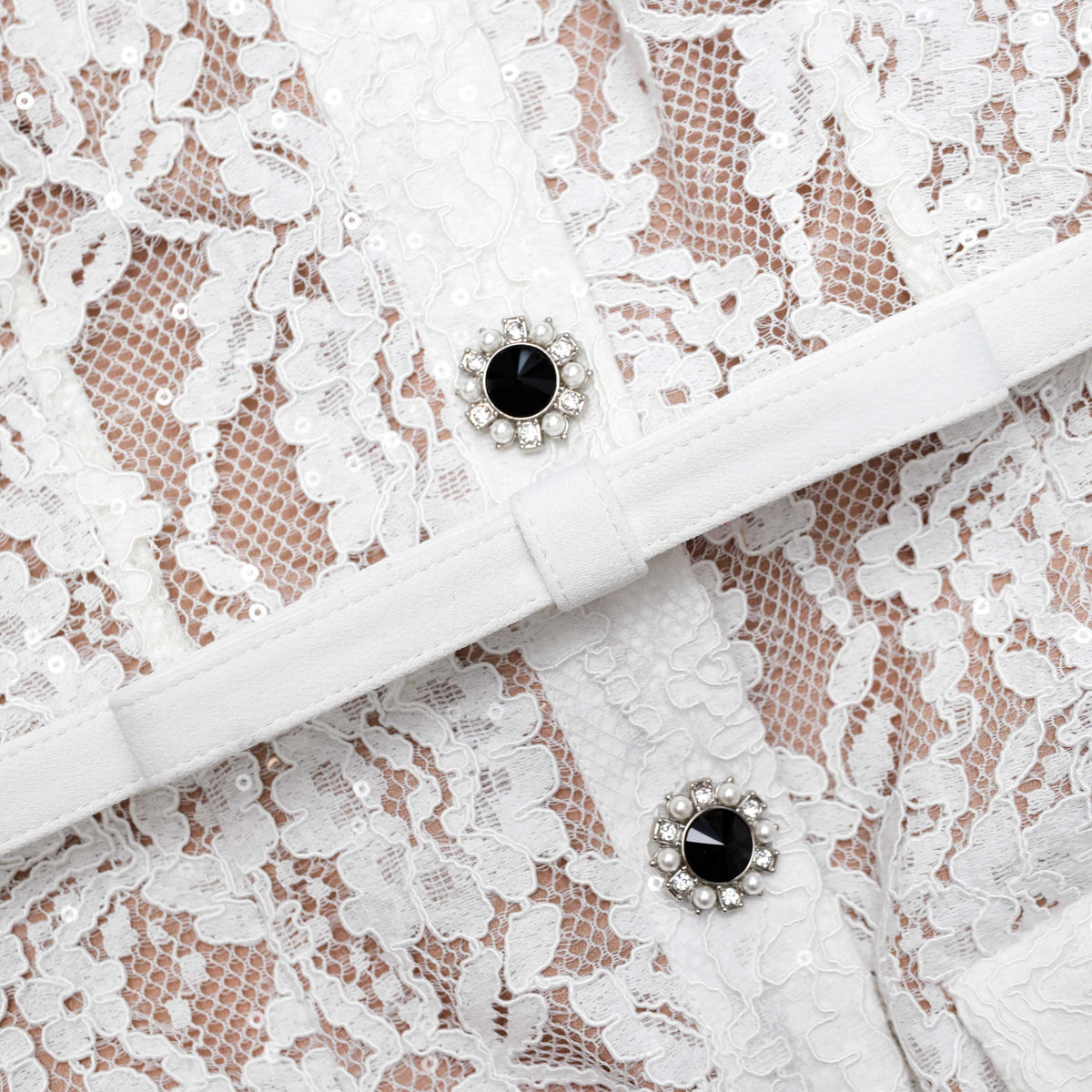 white lace button down dress Delicate Cutwork Lace Button Down Dress in White