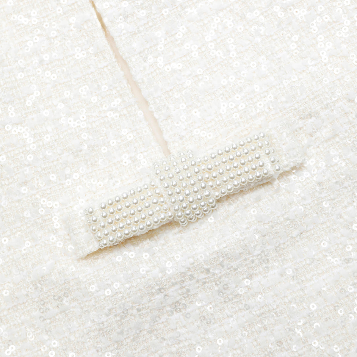 self portrait cream boucle diamante bow mini dress self-portrait - Cream Boucle Diamante Bow Mini Dress