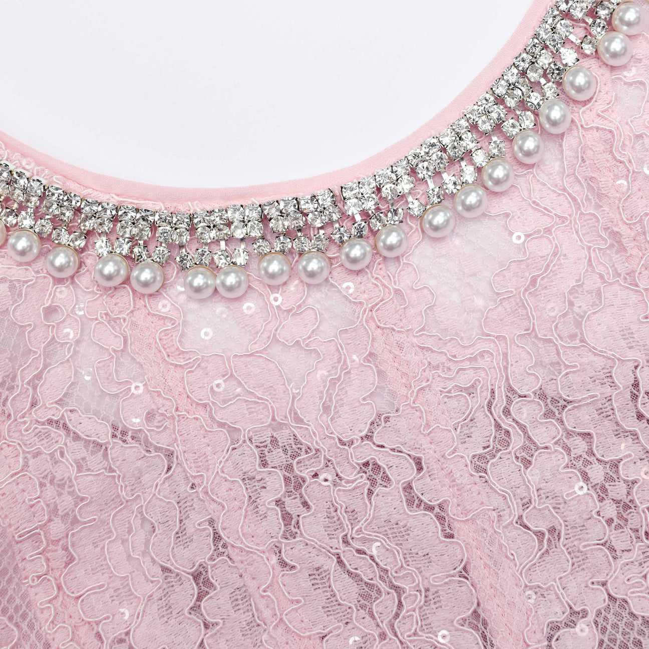 Pink Embroided Lacy Dress