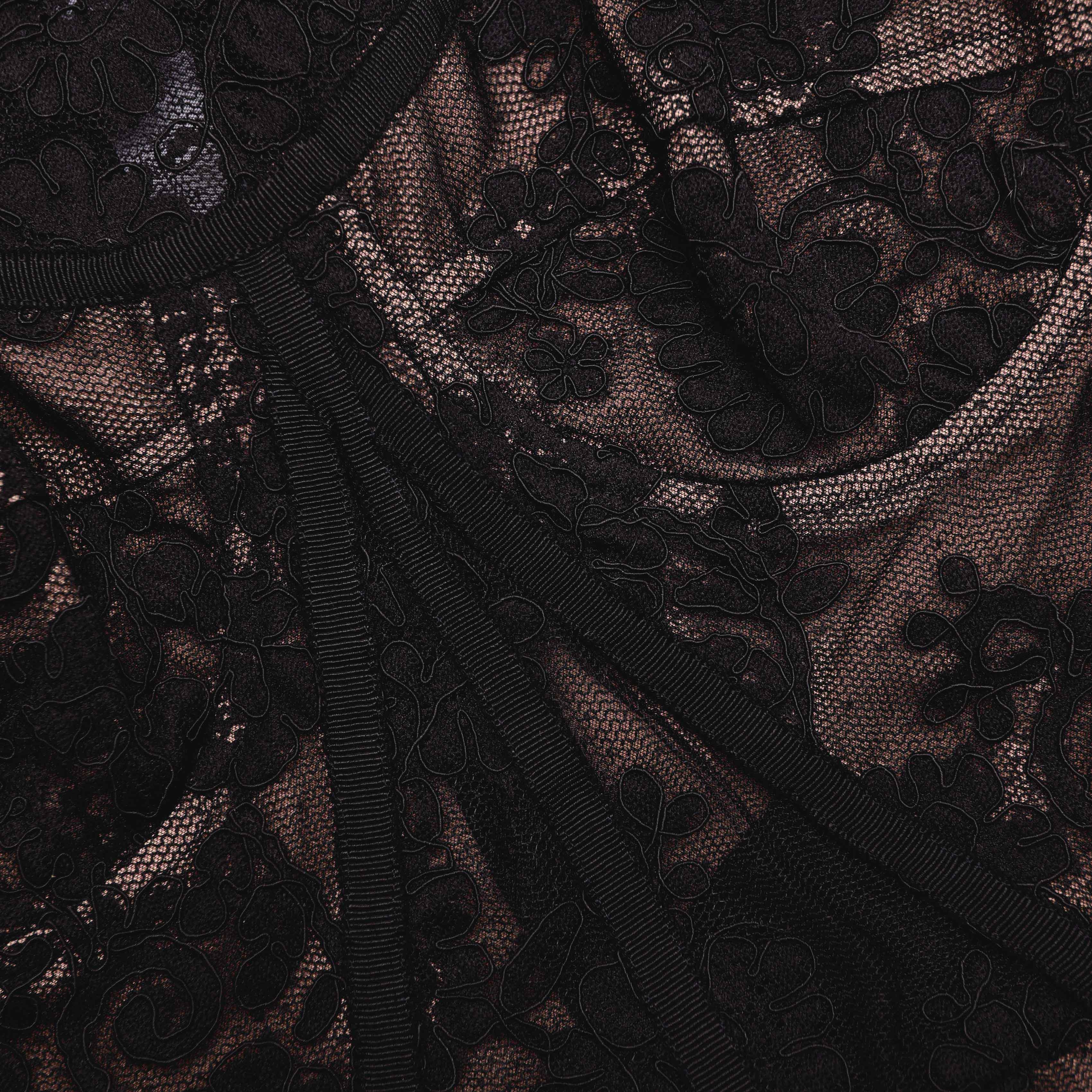 Black Lace Bustier Midi Dress – self-portrait-US