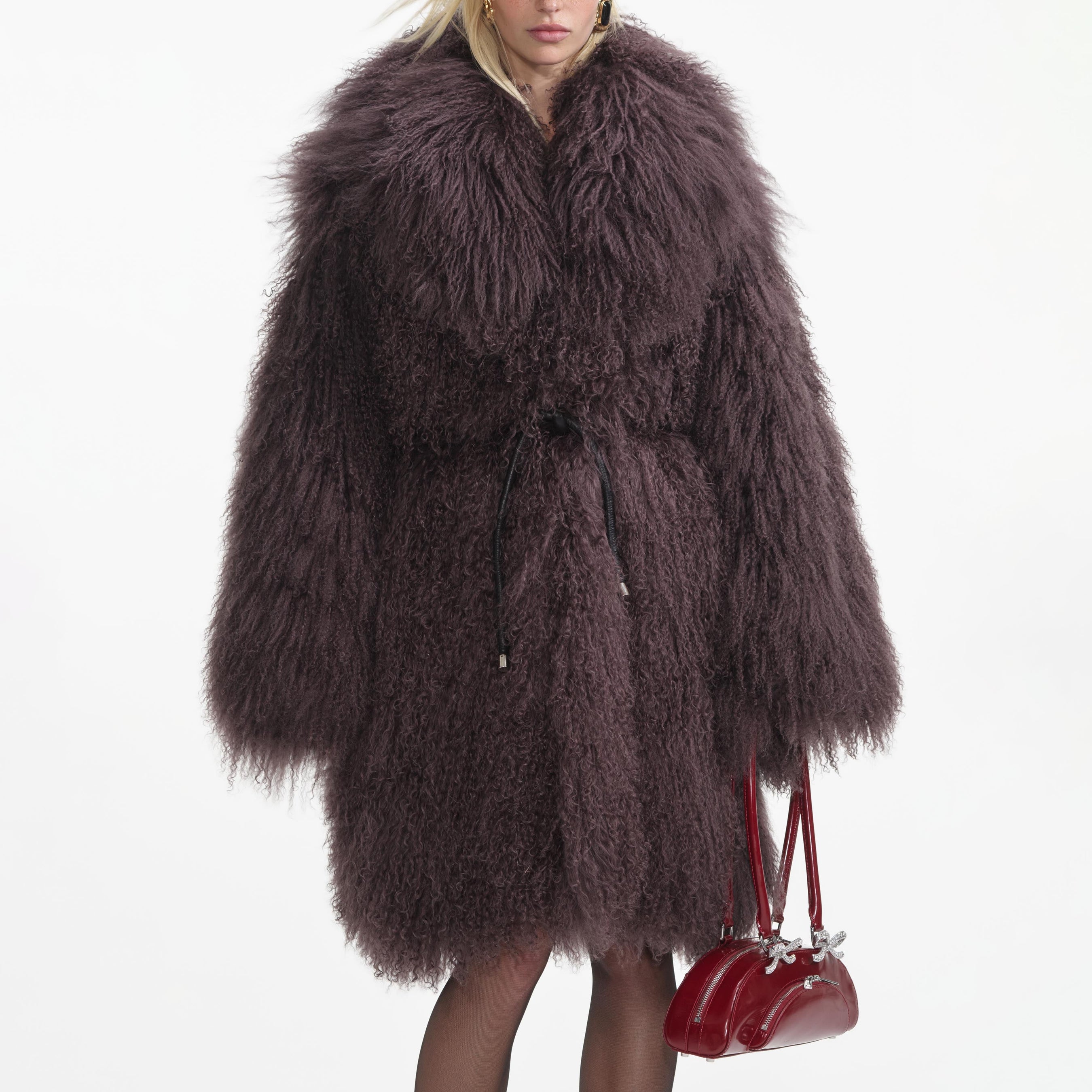 Dark Brown Shearling Coat