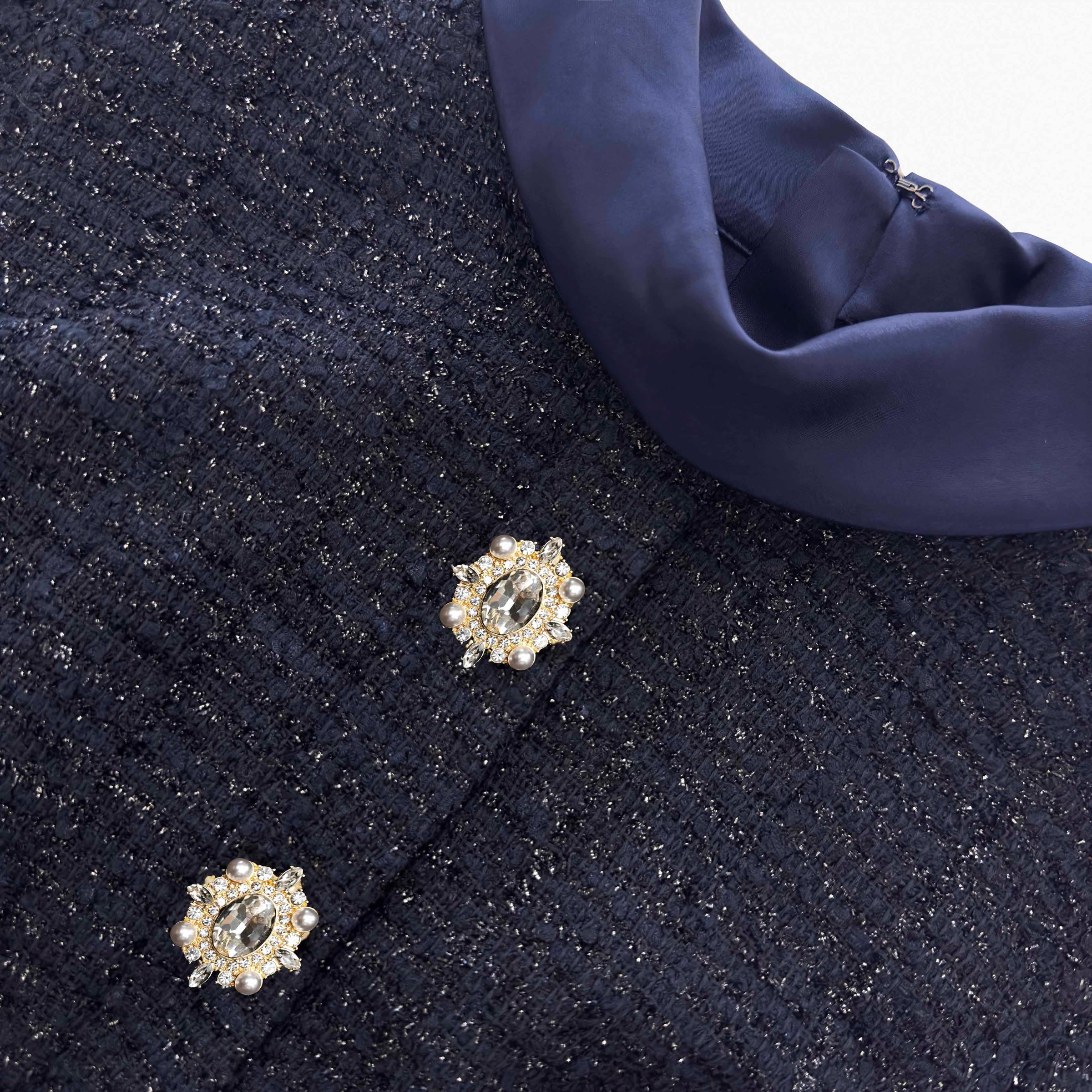 Navy Boucle Mini Dress main image 1