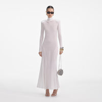 White Viscose Knit Maxi Dress