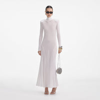 White Viscose Knit Maxi Dress