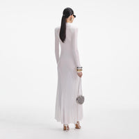 White Viscose Knit Maxi Dress