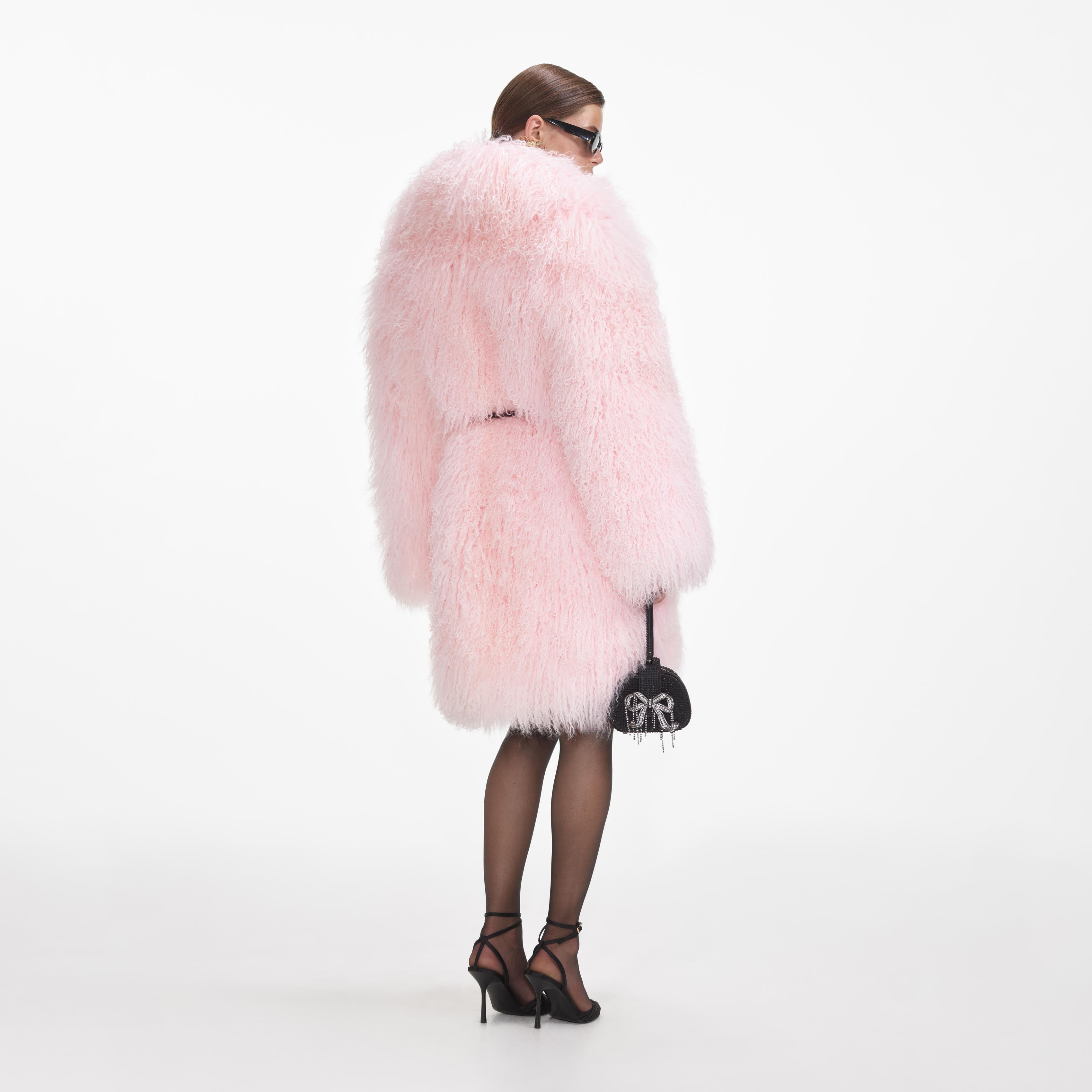 J.O.A. Reversible Shearling Coat in fashion Pink