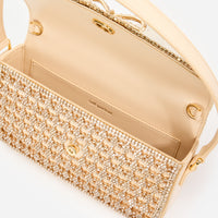 Gold Crystal Baguette Bag