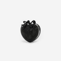 Black Crystal Heart Clutch