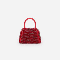 Red Embellished Micro Bow Bag