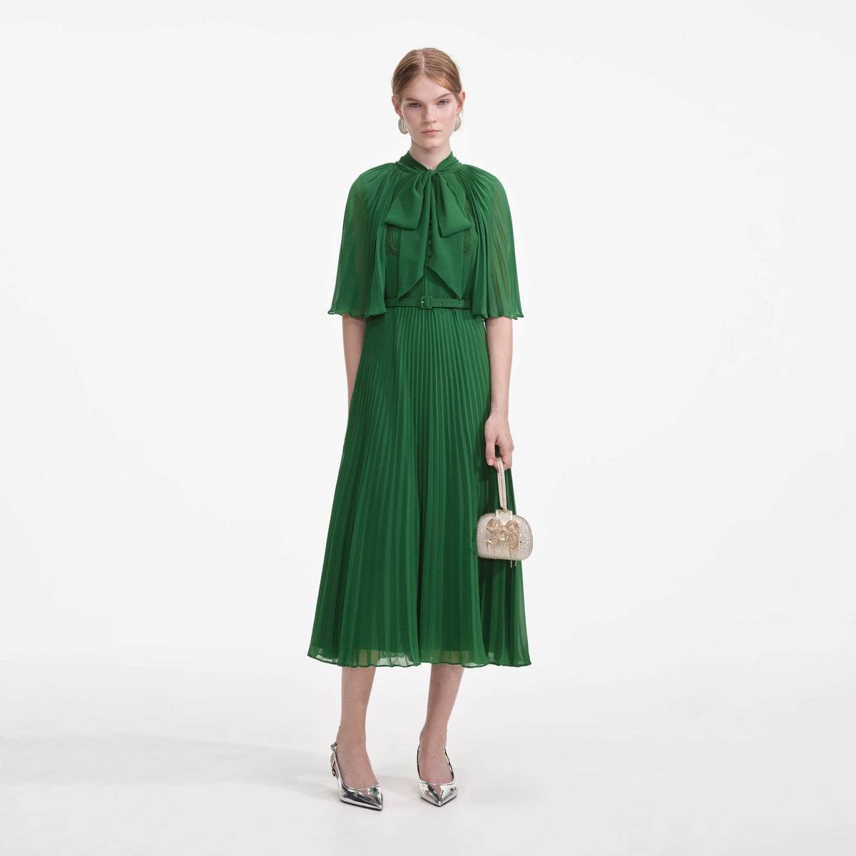 self portrait spearmint chiffon midi dress Mint Chiffon Feather Midi Dress