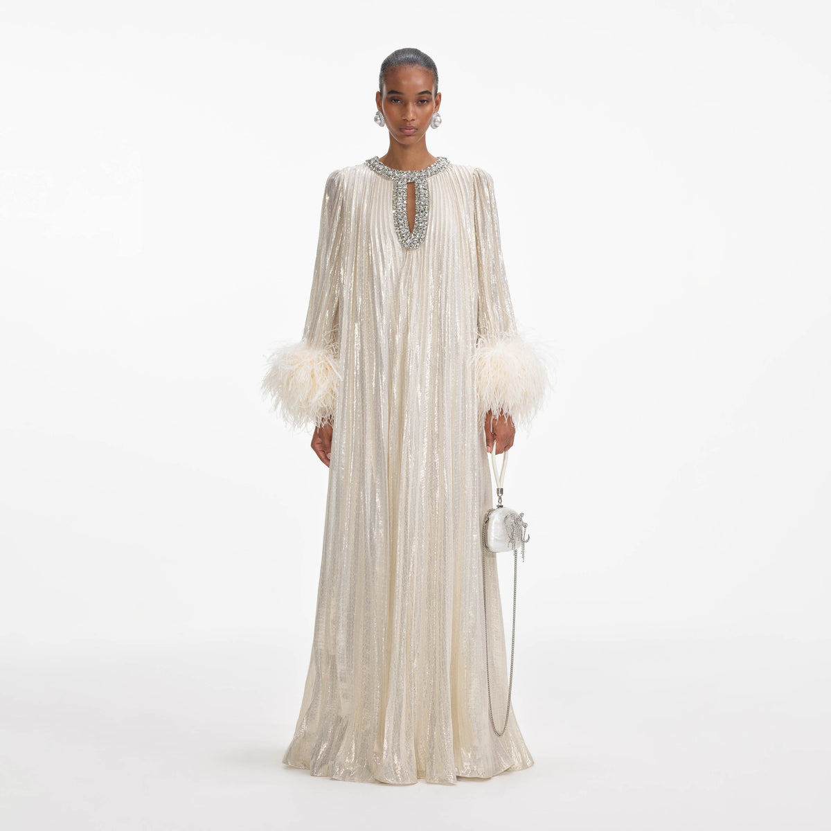one shoulder feather maxi dress ELIZA ONE SHOULDER FEATHER MAXI