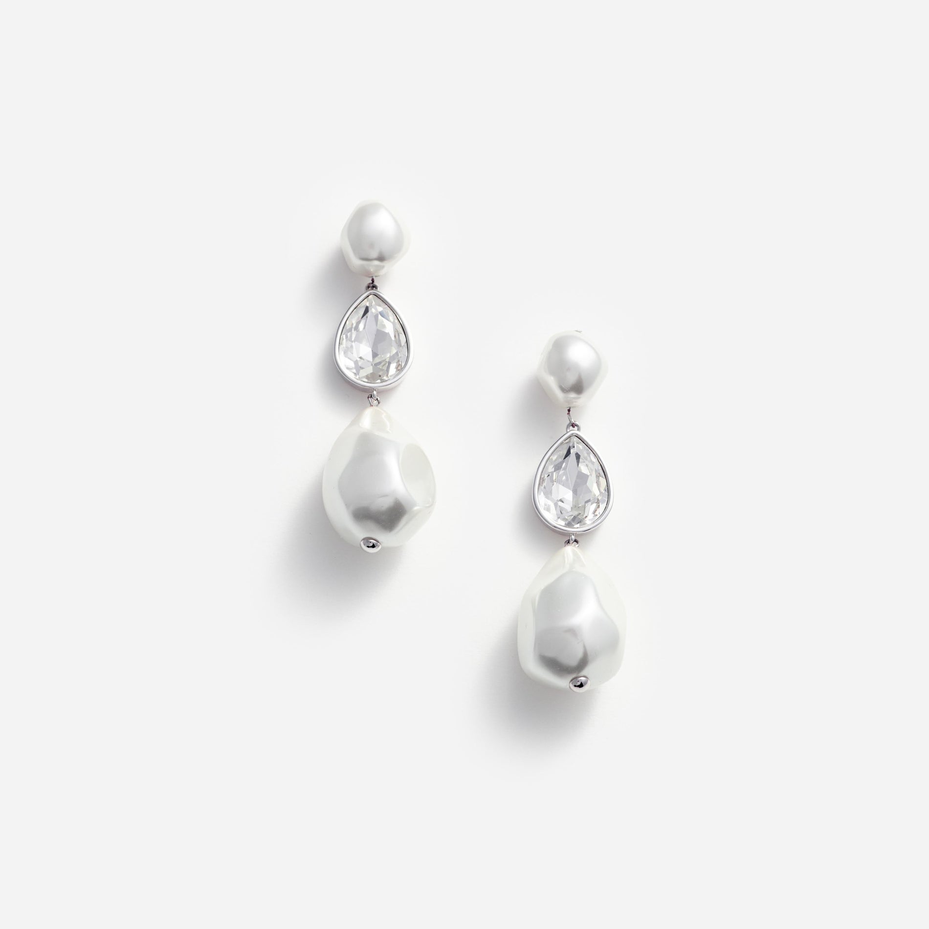 Pearl Crystal Droplet Earrings