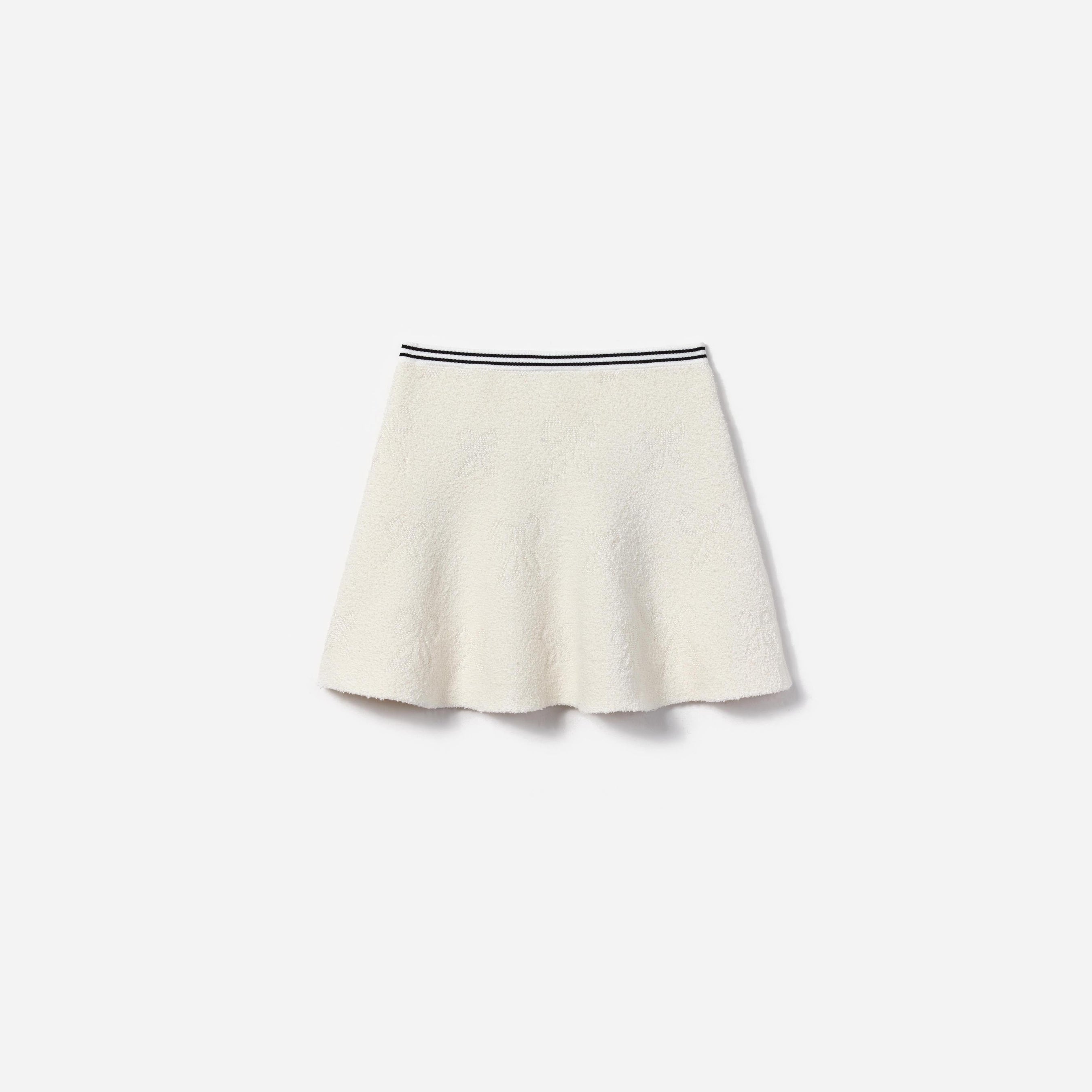 White Jacquard Knit Skirt