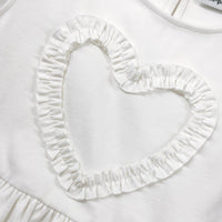 White Jersey Ruffle Heart Dress