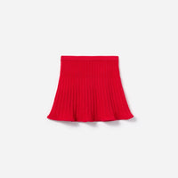 Red Ribbed Knit Skirt