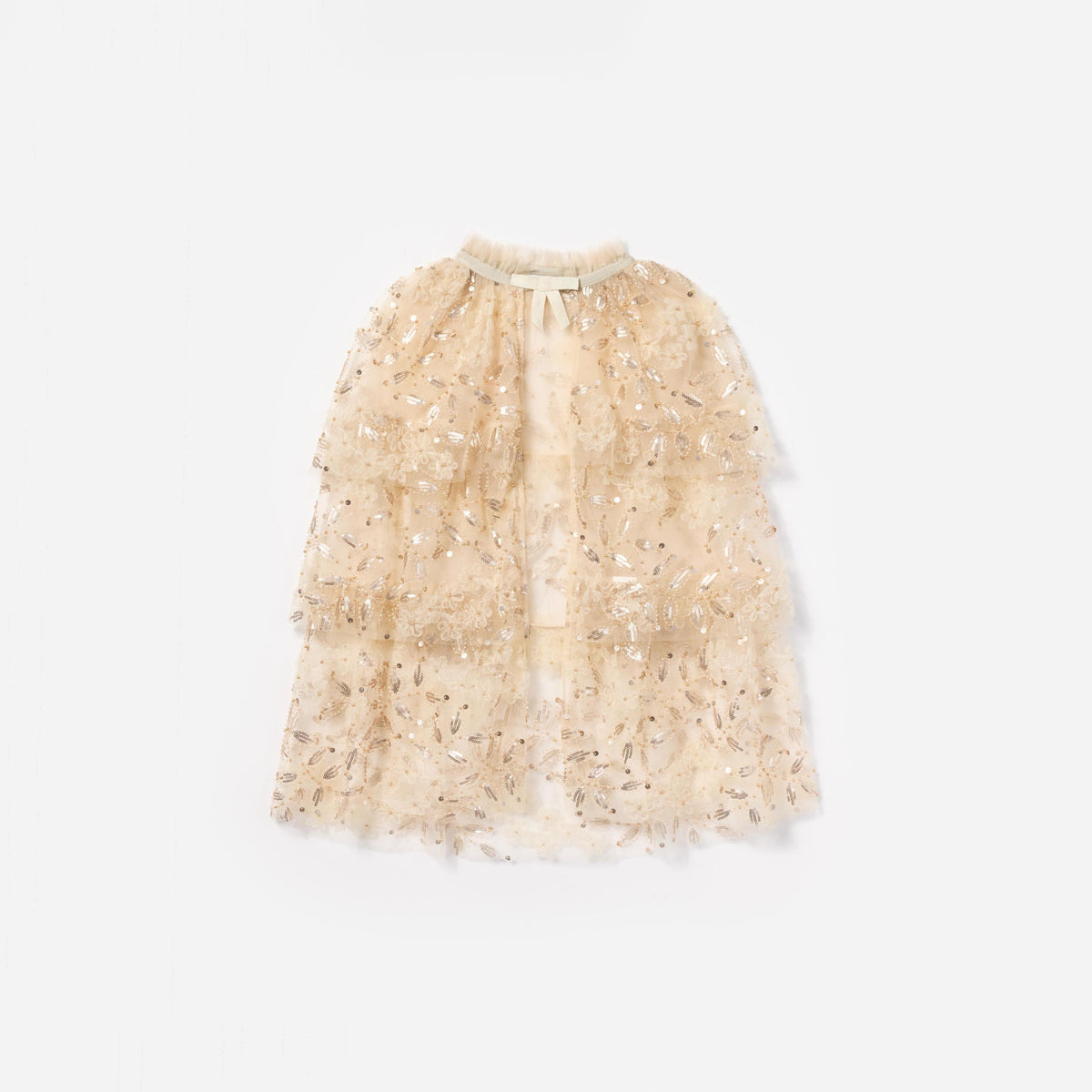Cream Sequin Tulle Cape – self-portrait-US