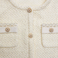 Cream Sequin Cardigan