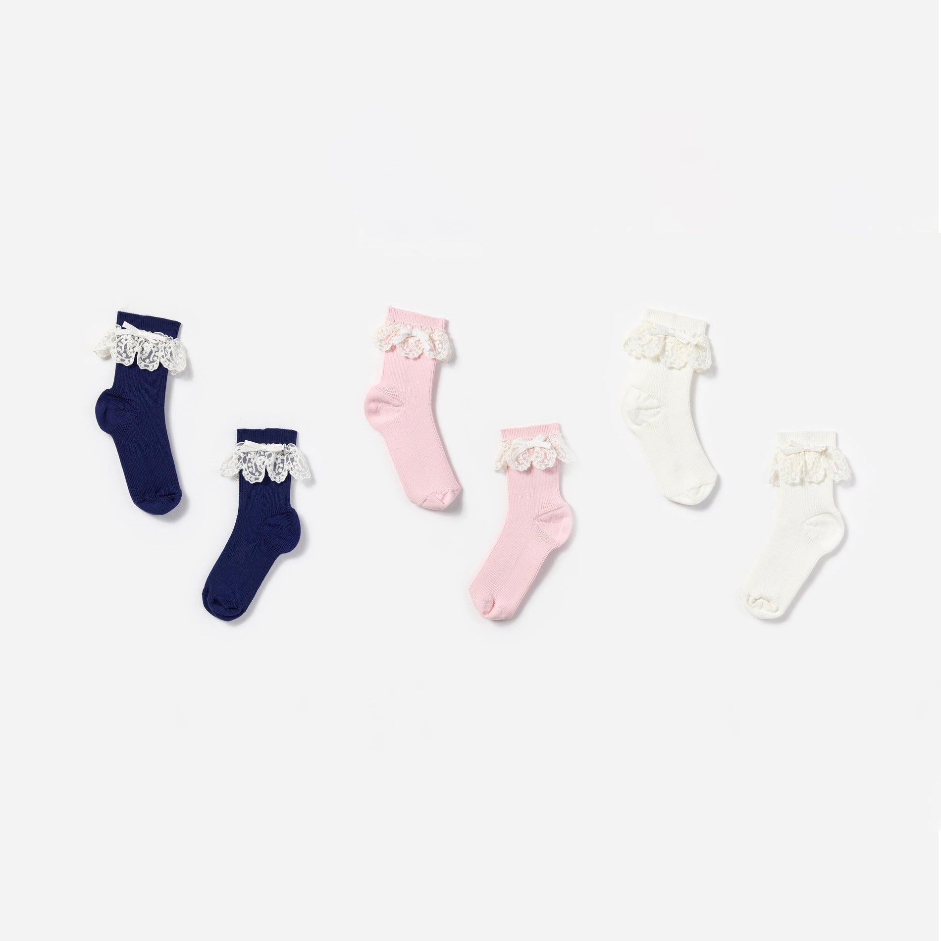 Lace Trim Bow Socks