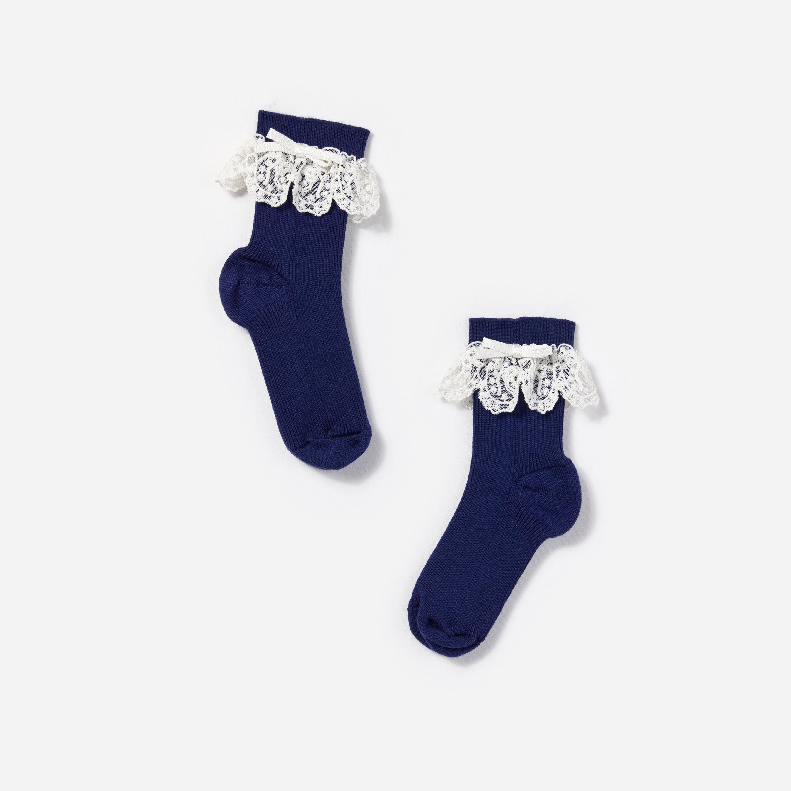 Lace Trim Bow Socks