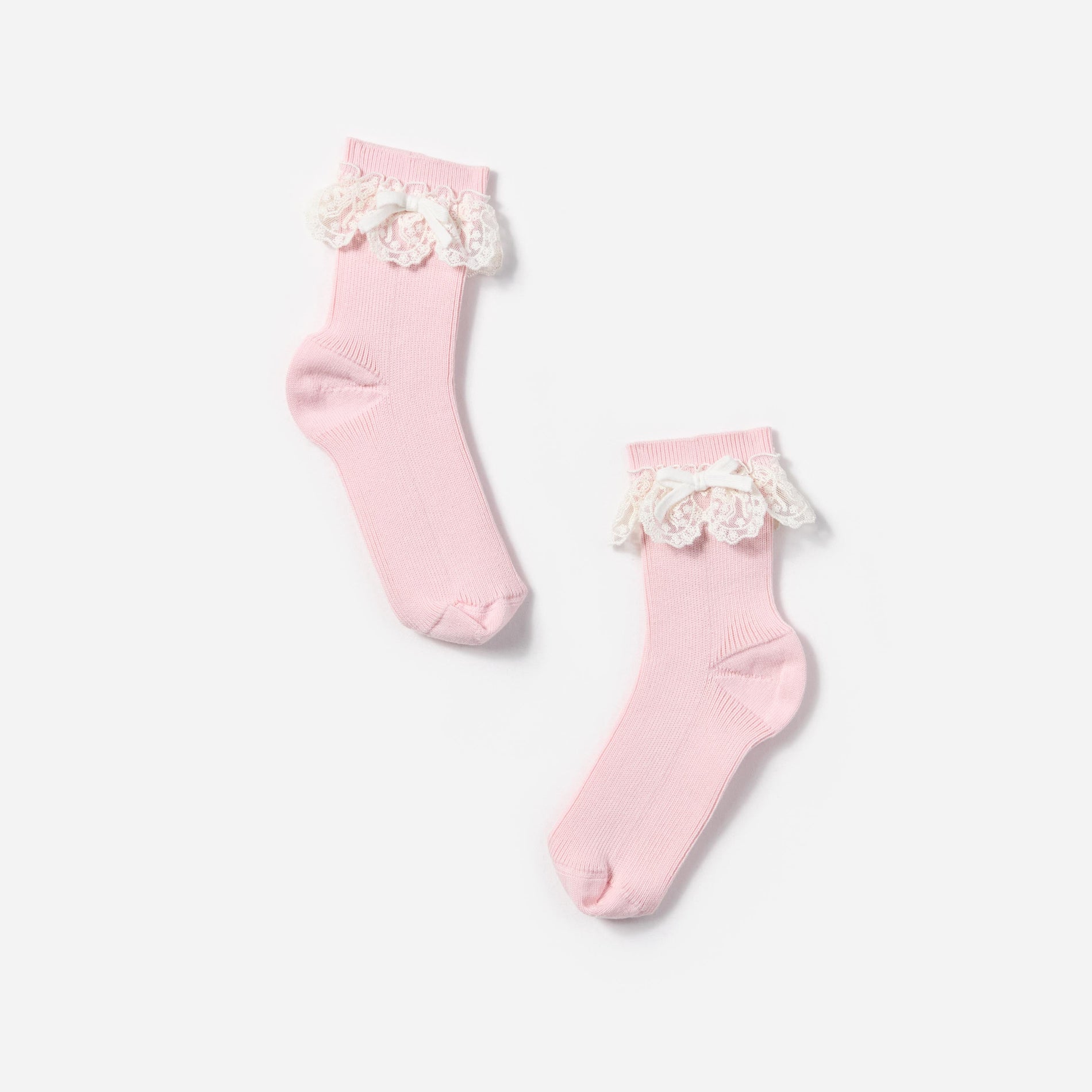 Lace Trim Bow Socks