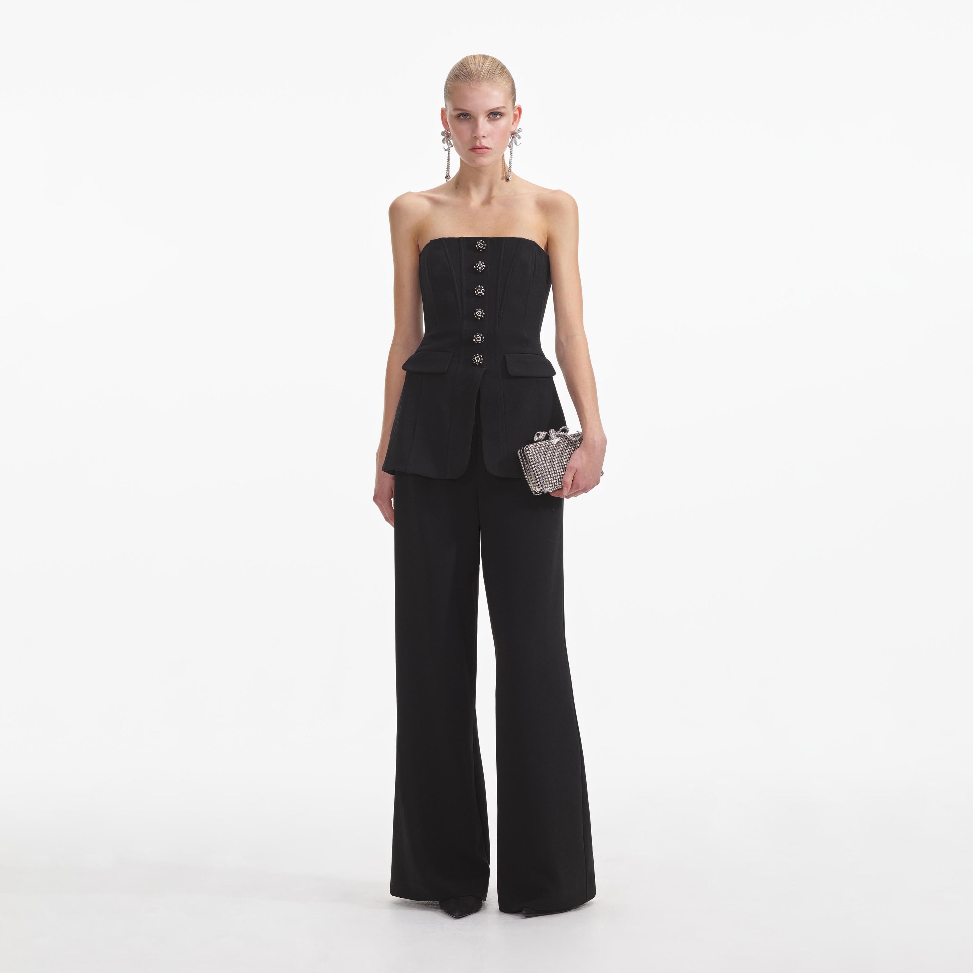 Self portrait tailored crepe playsuit hotsell