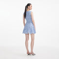Blue Flower Lace Mini Dress