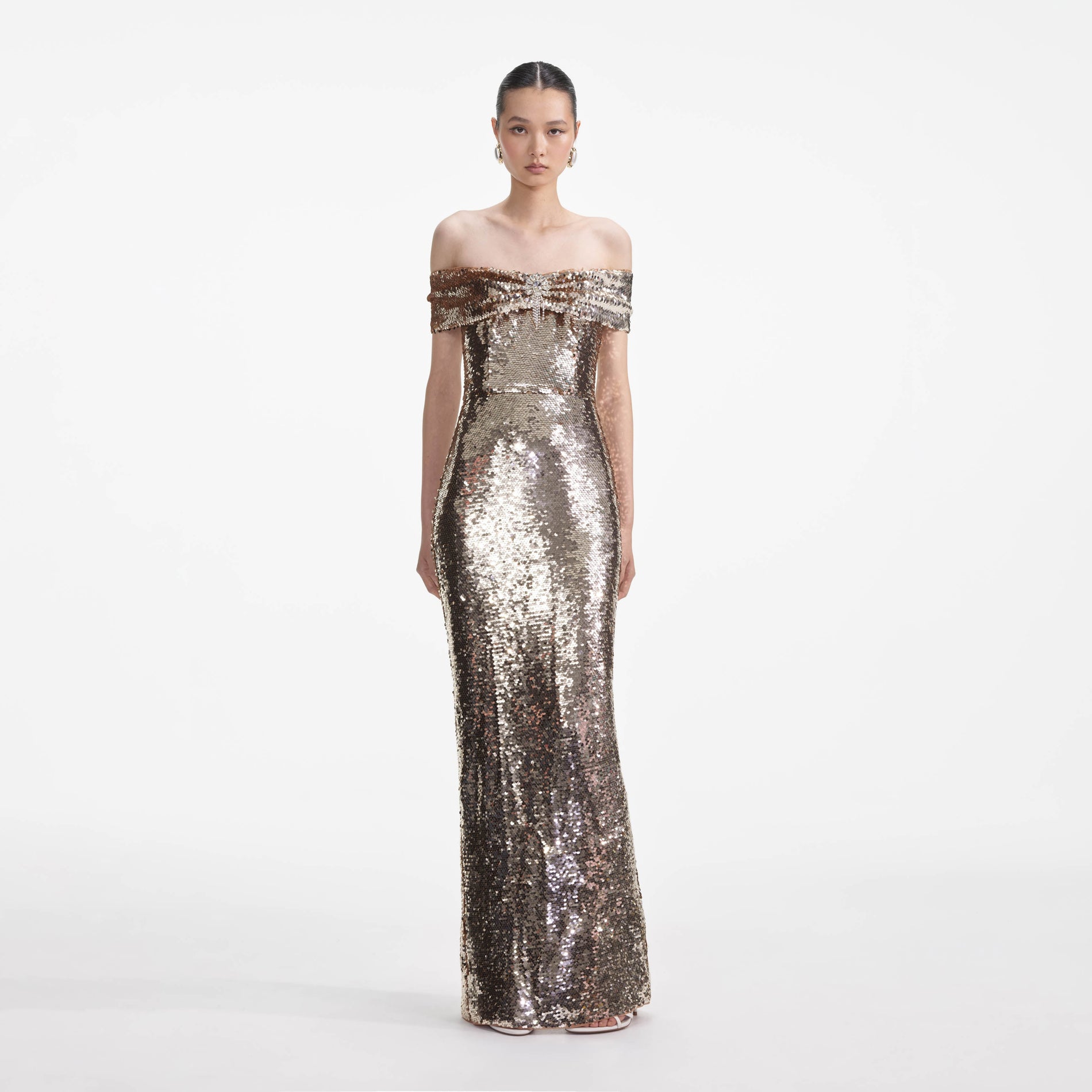 Gold Sequin Maxi Dress