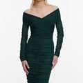 Green Viscose Knit Midi Dress