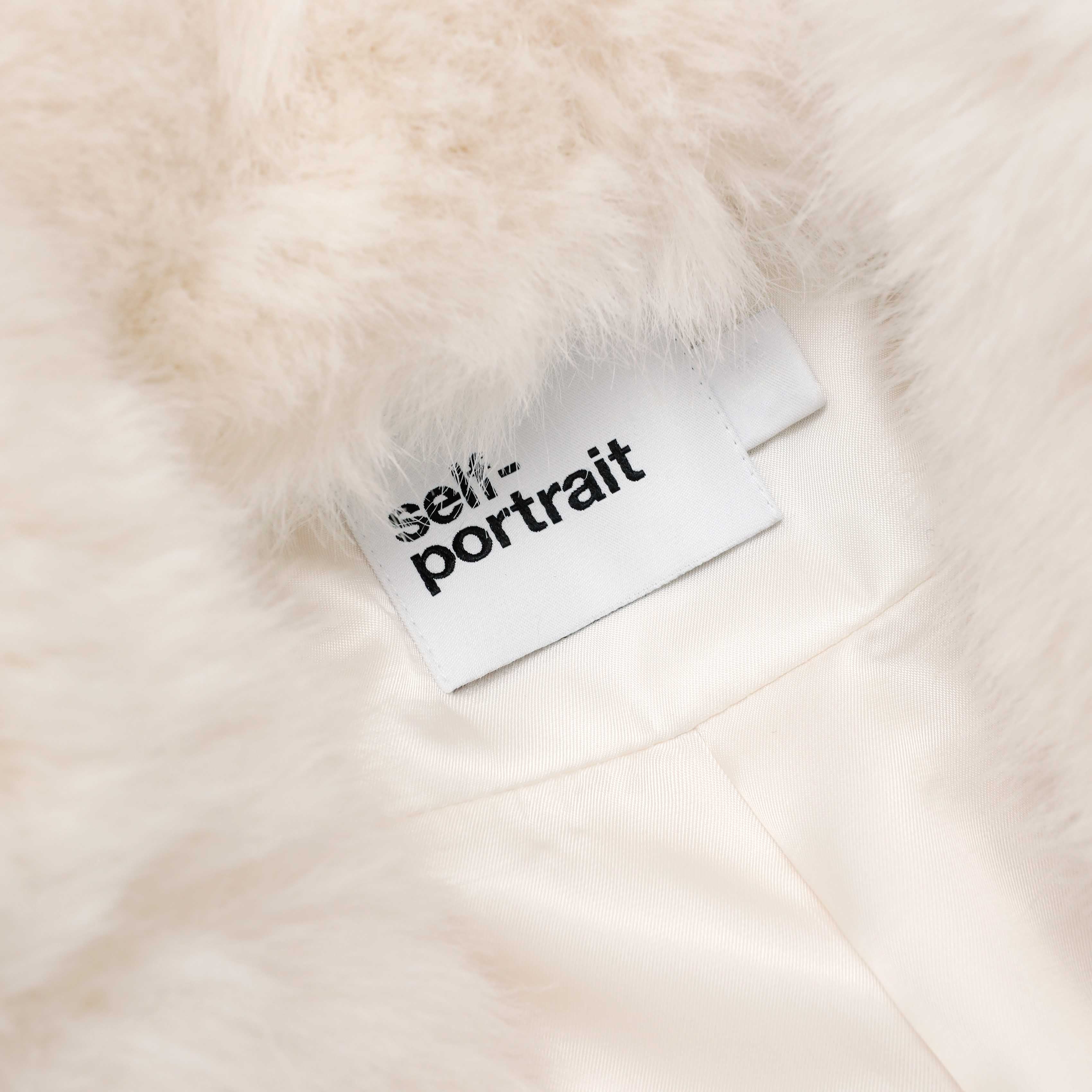 White Faux Fur Coat – self-portrait-US