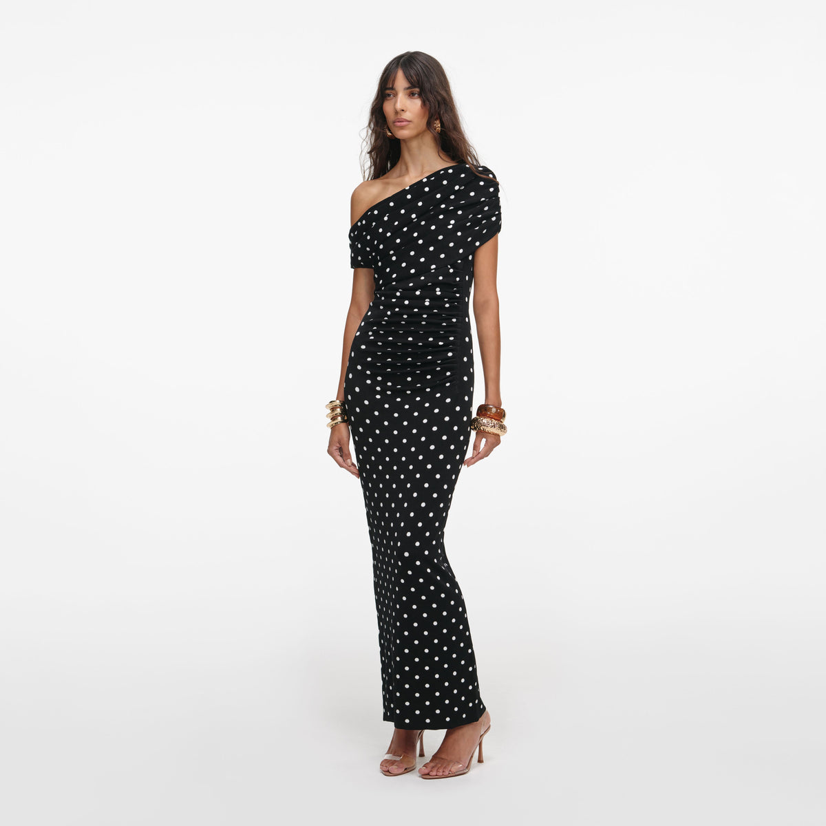 polka dot midi dress product info and reviews Green Polka Dot Tie Neck Midi Dress