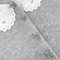 Grey Lace Collar Cardigan
