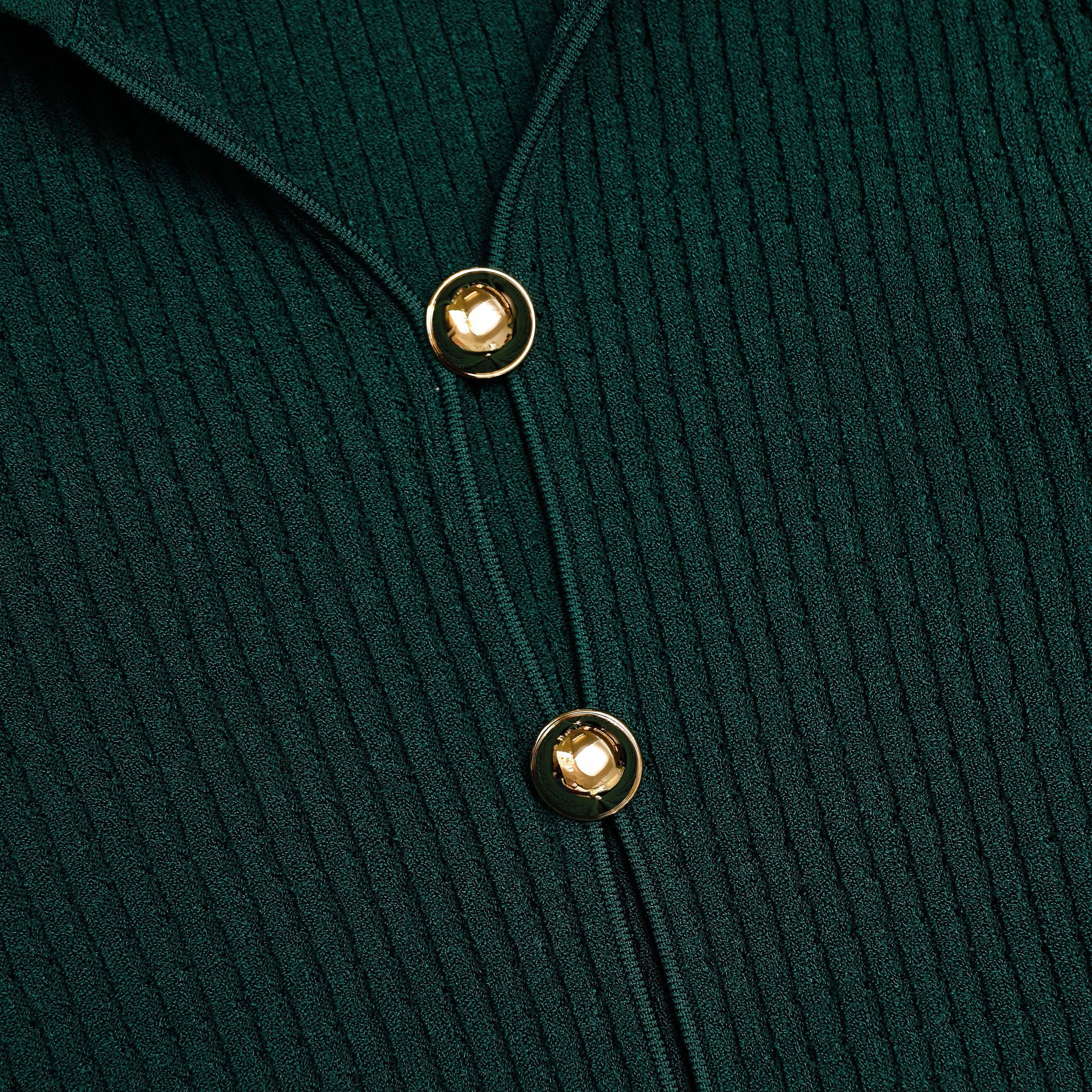 Green Keyhole Knit Midi Dress – self-portrait-US