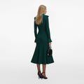 Green Keyhole Knit Midi Dress