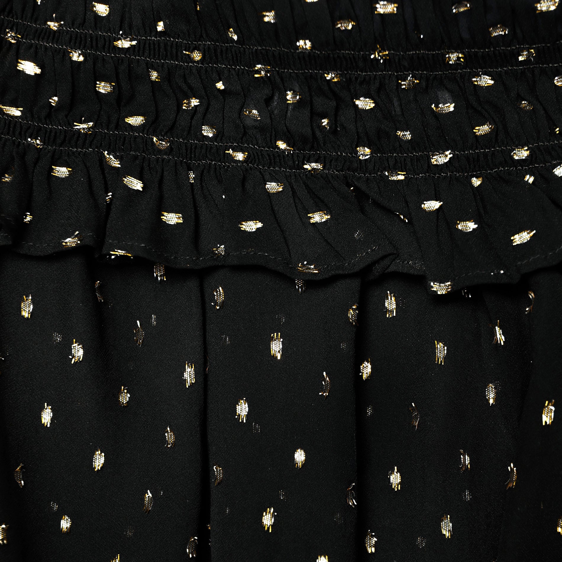 Black And Gold Chiffon Top