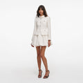Cream Boucle Collared Mini Dress