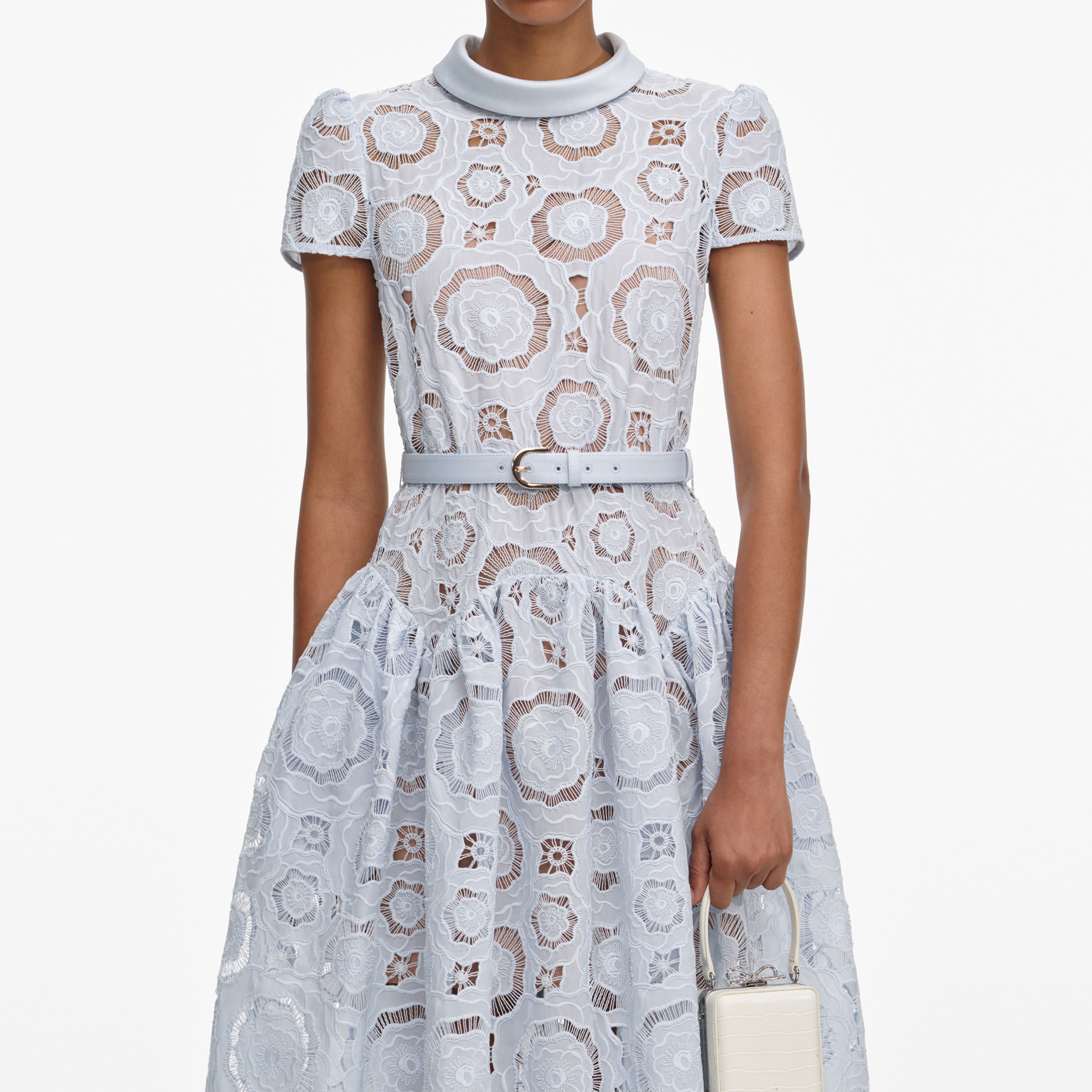 Blue Floral Lace Midi Dress – self-portrait-US Blue Floral Lace Midi Dress – self-portrait-US