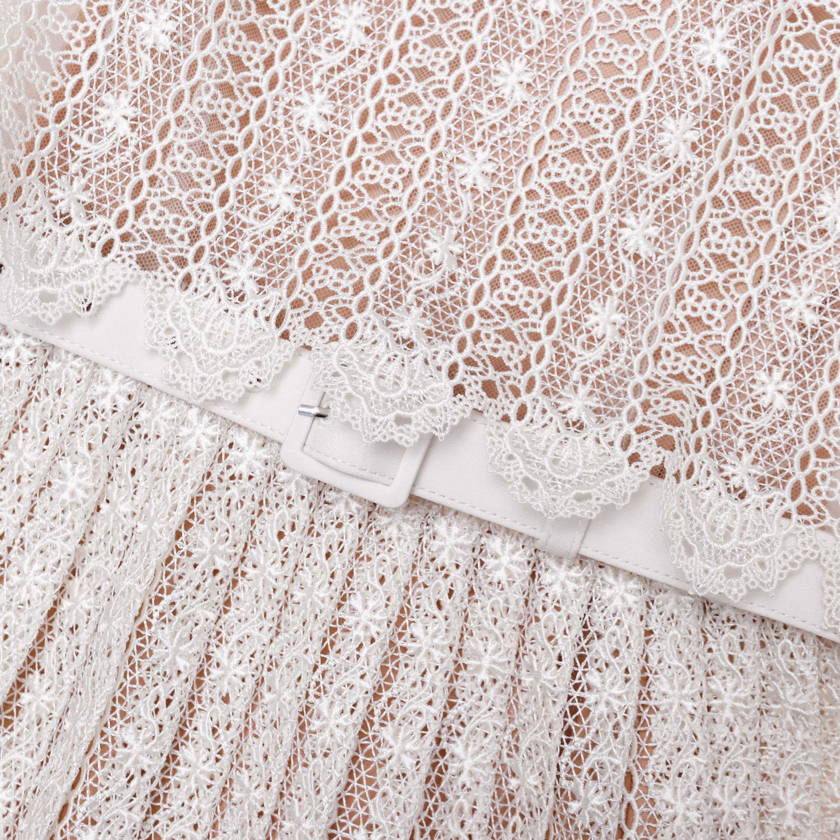Cream Organza Lace Mini Dress – self-portrait-US