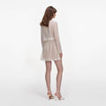 Cream Organza Lace Mini Dress