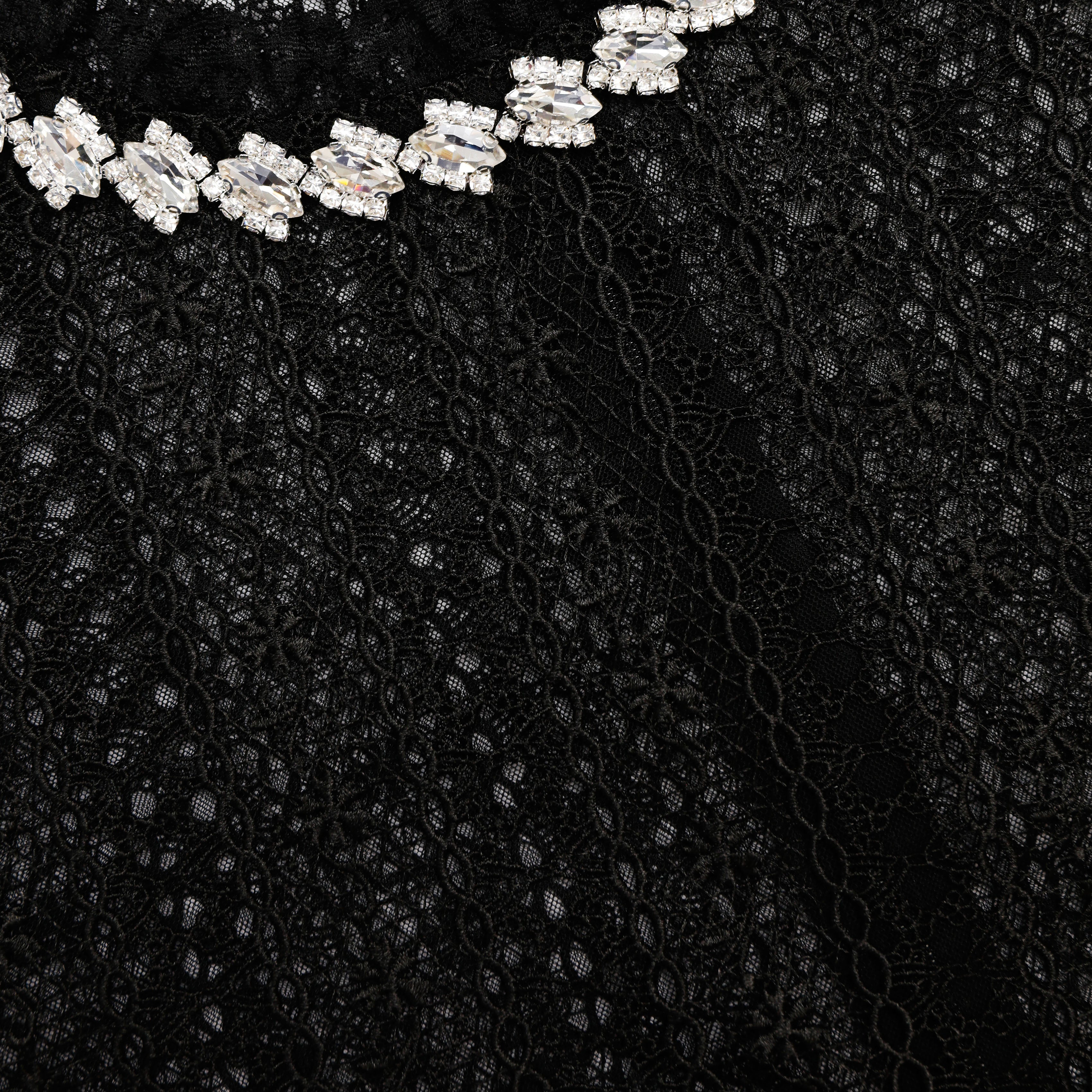 Black Organza Lace Top