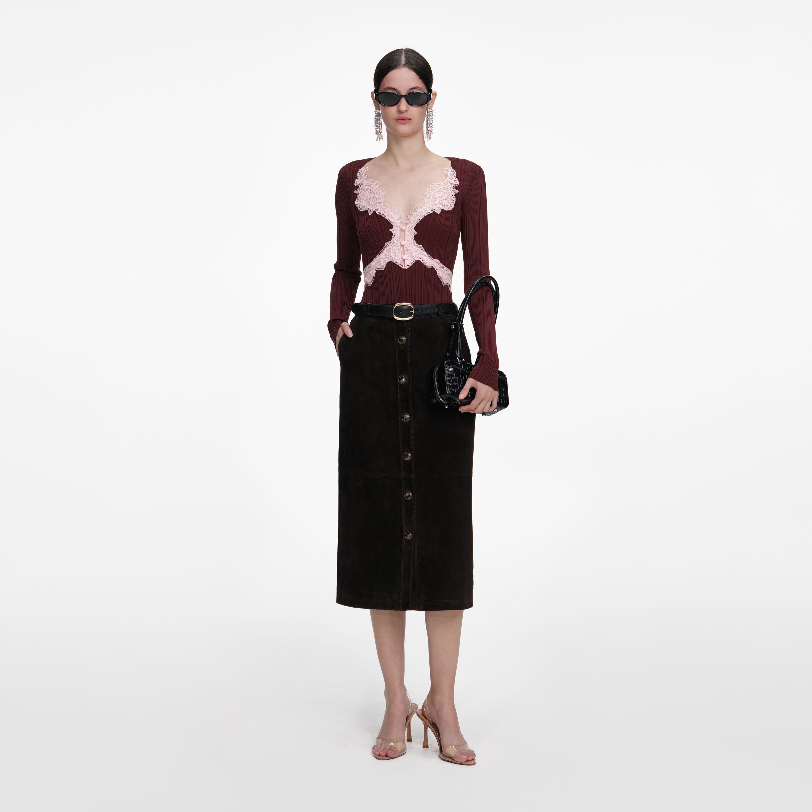 Tシャツ・カットソー SELF PORTRAIT Women Tops AW23069TB BLACK Women's Tops, Shirts, Blouses – self-portrait-US