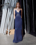 Navy Lace Georgette Maxi Dress
