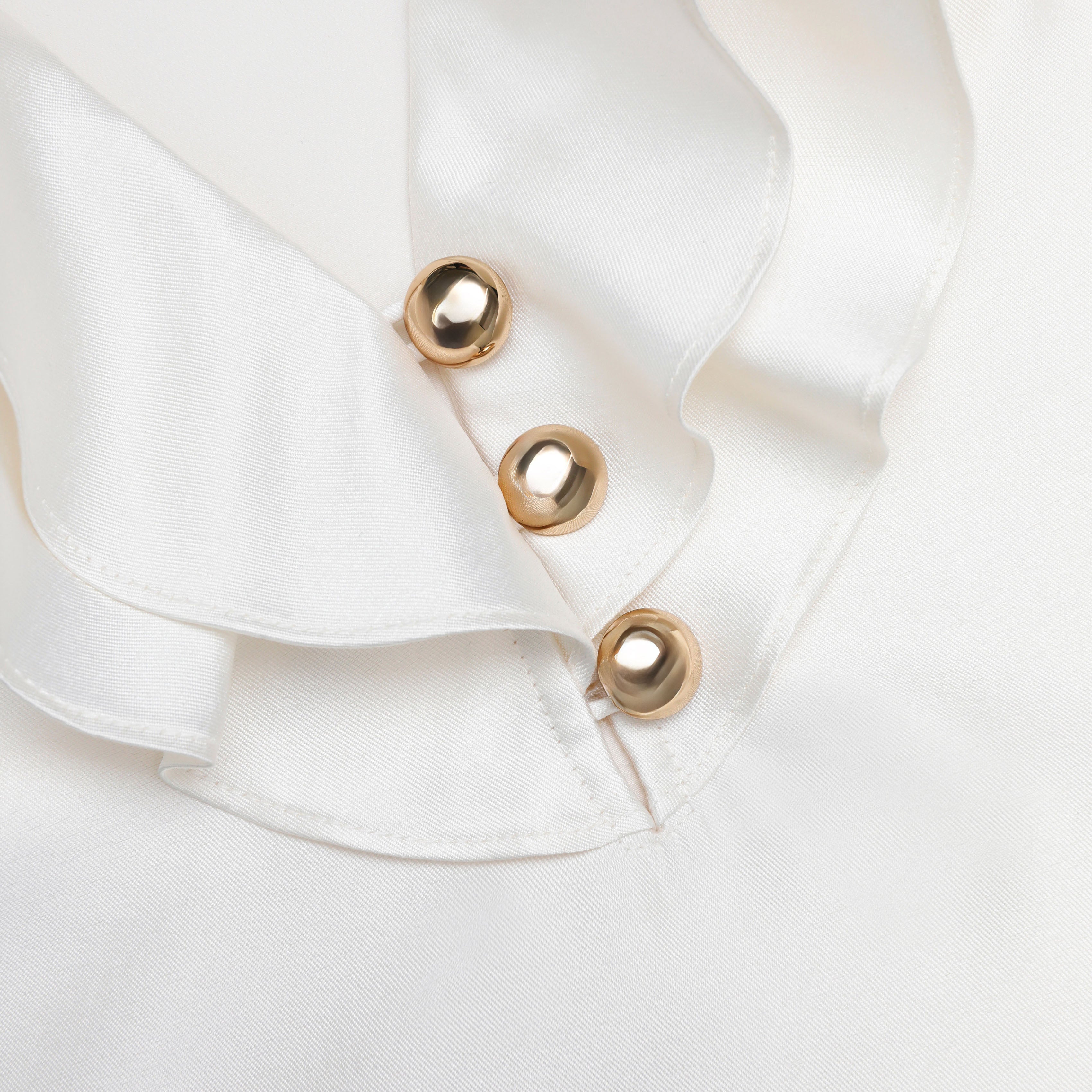 Cream Taffeta Ruffle Top