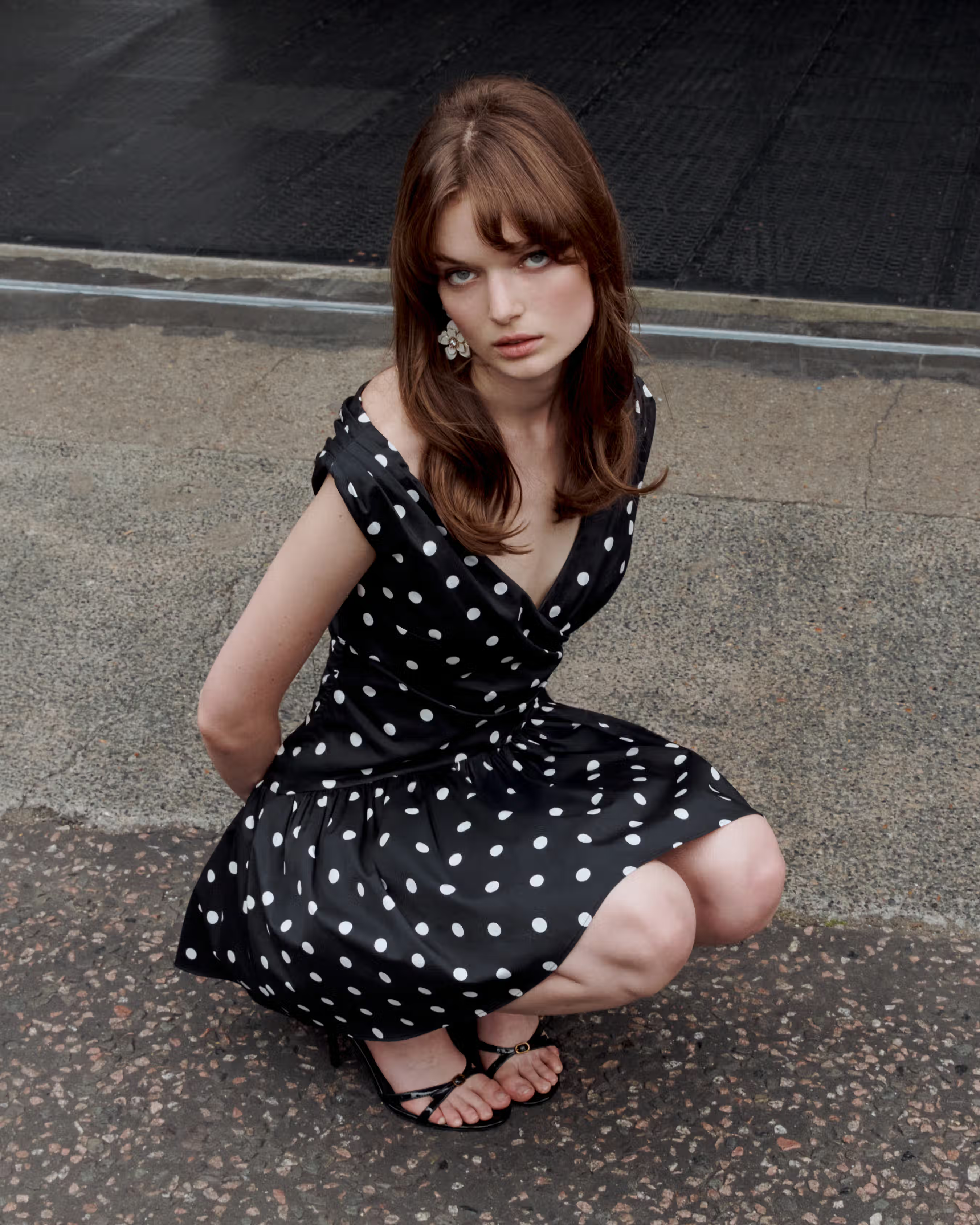 Self-portrait Polka Dot Cotton Mini Dress - Black Self-portrait Polka Dot Cotton Mini Dress - Black